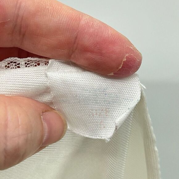 Vintage Womens Night Gown Sleepwear Sleeveless Lace V Neck Stretch Cream 36 - Picture 14 of 14